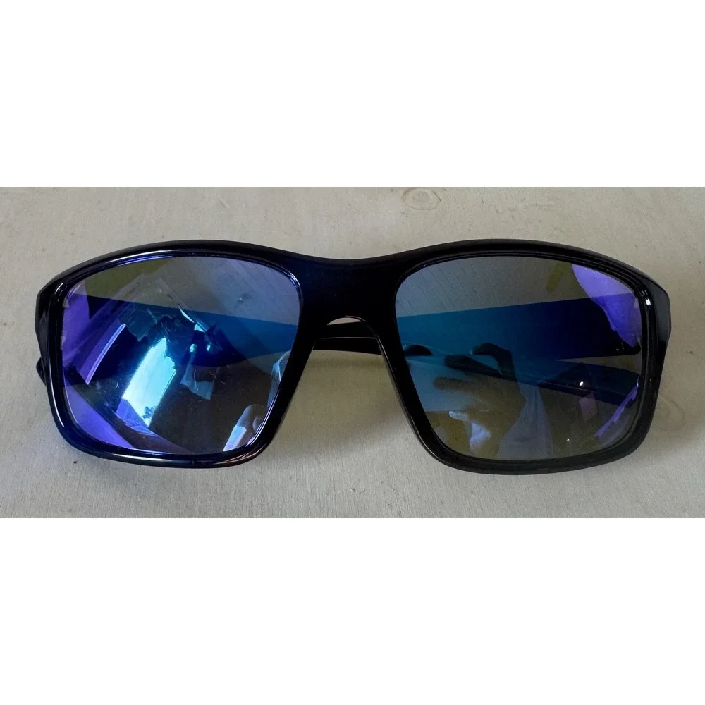 Caliblue Black Polarized Sunglasses Blue Mirror Lenses‎
